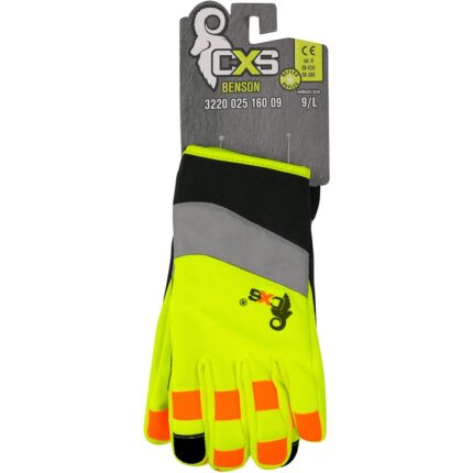 Pracovné rukavice CXS BENSON Hi-Vis kombinované