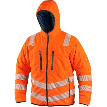 Reflexná obojstranná bunda CXS CHESTER Hi-Vis, oranžovo-modrá