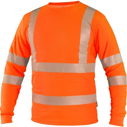 Reflexné tričko CXS OLDHAM Hi-Vis s dlhým rukávom, oranžové